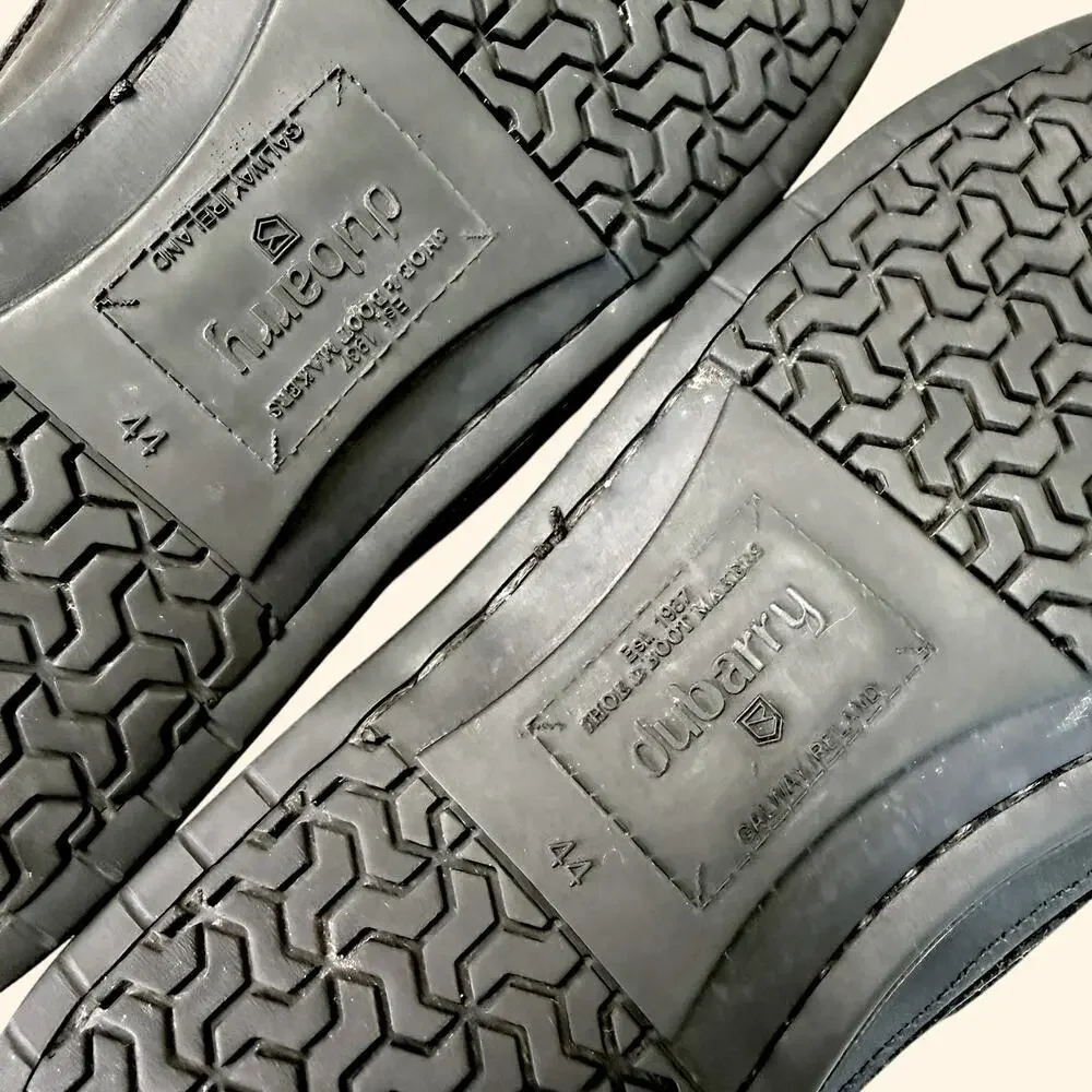 Dubarry of Ireland Mens Leather Deck Boat Shoes EU44 US10.5 Atlantic Navy Black